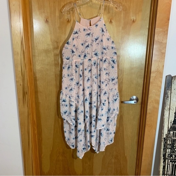 Moon River Swiss Dot Floral Midi Dress Size Small - Picture 3 of 5